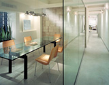 glass tabletops in office